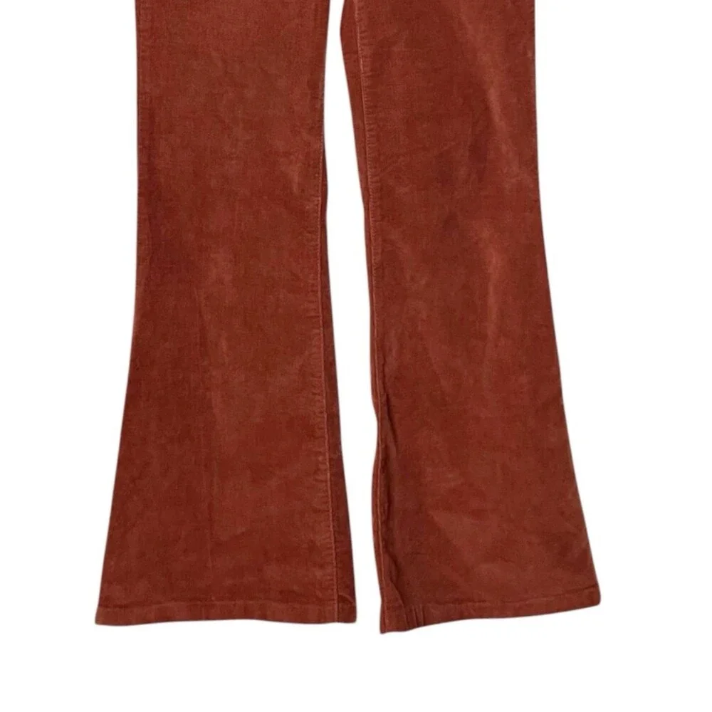 Anthropologie Pilcro Icon Flare Pants Womens 8 Rust Corduroy Mid Rise Retro Boho - Picture 4 of 13
